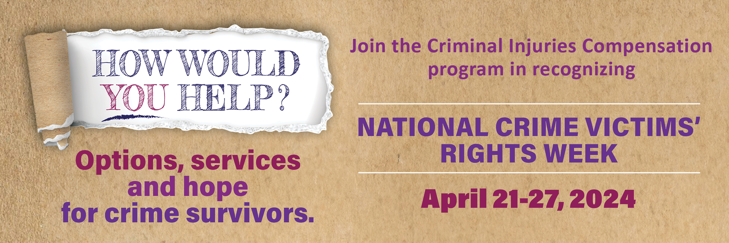 National Crime Victims Rights Week Banner 2024