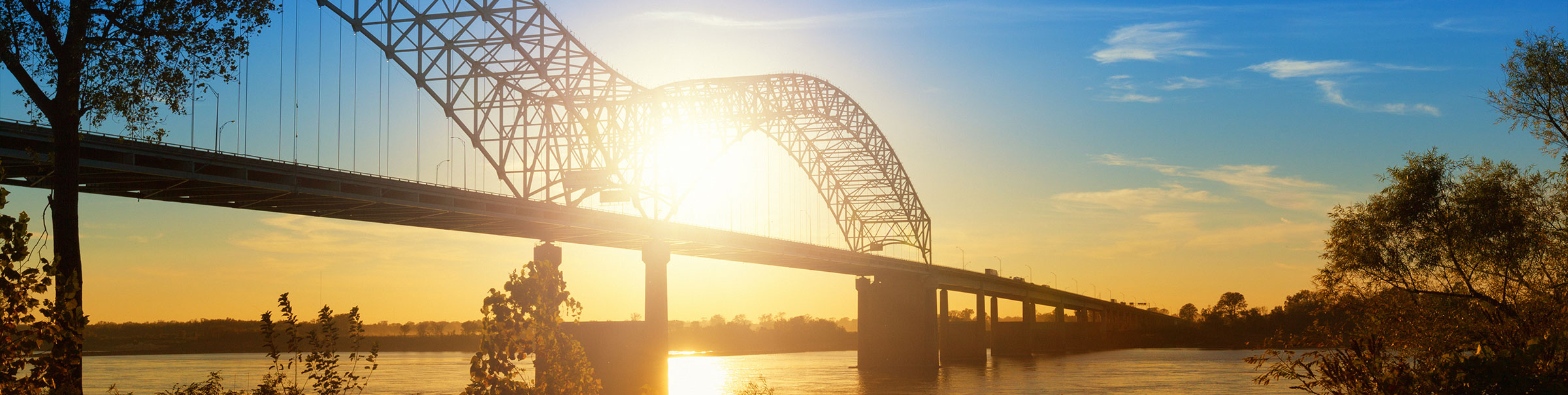 bridge at sunrise in Memphis, Tennessee