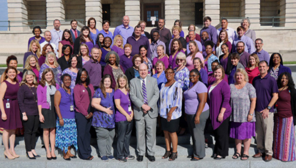 Members of Treasury staff participated in Domestic Violence Awareness Month by wearing purple.